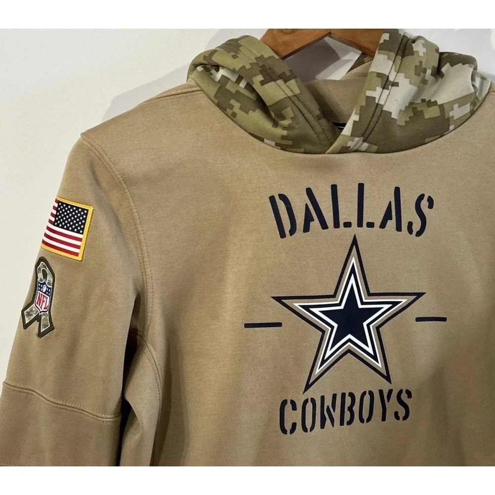 Boys Nike On Field Dallas Cowboys NFL Salute‎ To Service Hoodie Large 14-16 🏈